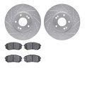 Dynamic Friction Co 7502-21034, Rotors-Drilled and Slotted-Silver with 5000 Advanced Brake Pads, Zinc Coated 7502-21034